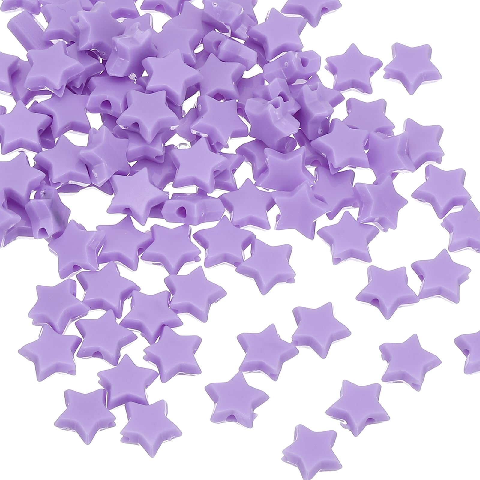 PATIKIL Acrylic Star Beads, 200 Pcs Star Shape Friendship Crafting Bead Spacer Loose Beads Large Hole for DIY Art Craft Decoration, Purple