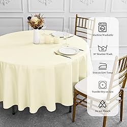 REWOMC 6 Pack Round Tablecloths - 90 Inch, Beige