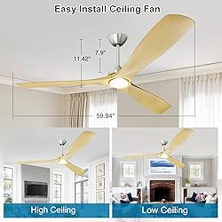 Depuley 60" Ceiling Fans with LED Lights and