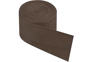 PATIKIL Cotton Twill Tape 2 Inch 5 Yards Cotton Ribbon Bias Binding Tape Herringbone Webbing Trim for Sewing Gift Wrapping Craft DIY Deep Coffee