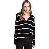 Vince Women's Johny Collar Stripped Easy Sweater
