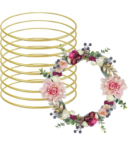 Anneaux Métal 15cm JCUGSBS Lot De 8 | Pour Attrape-Rêves Macramé - Doré 3mm