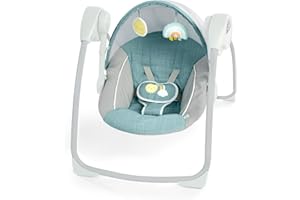 Ingenuity: ity by Ingenuity Sun Valley Canopy Portable Swing - Canopy, 2 Toys, 2-Position Seat Recline, Unisex, for Ages 0-9 Months, Grey