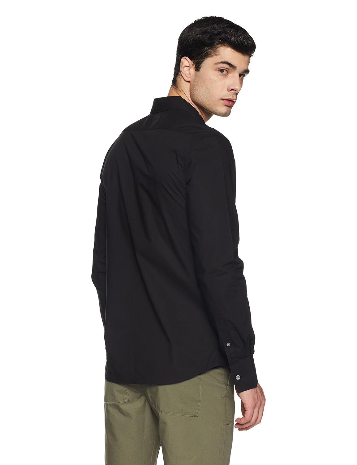 french connection men's solid slim fit casual shirt