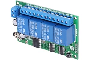 FAFEICY 4 Channel Relay, 4 Channel DTMF Tone Decoder, AD22B04 12V Decoder Relay, Phone Remote Control PLC Module for DIY, Current Monitoring Relays