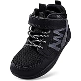 WateLves Toddler Little Kids Wide Barefoot Shoes Girls Boys Boots Breathable High Top Adjustable Strap Sneakers Lightweight Sport Athletic Zero Drop