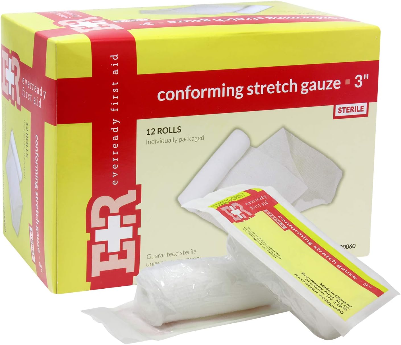 Ever Ready First Aid Sterile Conforming Gauze Roll Bandage - Box of 12-2 inch: Health & Personal Care