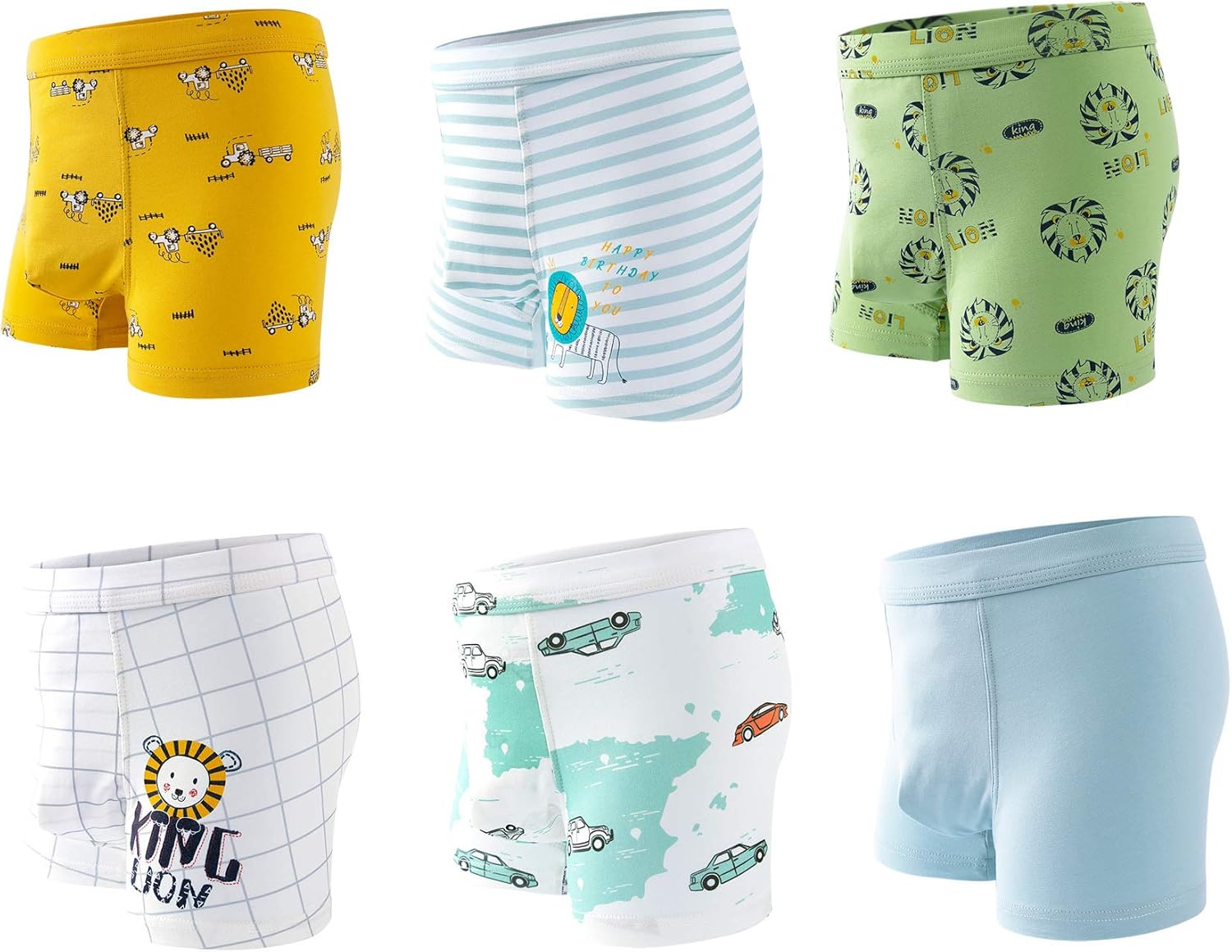 LeQeZe Boxer Garçon Lot de 6 Enfant Slip Garcon Coton Culotte sous