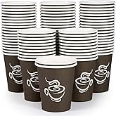 LITOPAK 400 Pack 8 oz Paper Cups, Brown Disposable Hot Coffee Cups for Party, Picnic, Travel, and Events