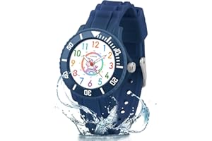 Juboos Kids Watch, Waterproof Quartz Stone Kids Analog Watch Easy Study Time and Reading Teaching Tool for Boys and Girls Aged 3-12, Kids Gifts, Christmas Gifts