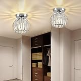 Hudi Fyier Crystal Chandelier Ceiling Light Chrome Mini Semi Flush Mount view 6