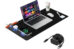 Mouse Pad with Magnetic Wireless Charging, Large Desk Mat, Non-Slip Mouse Mat, Keyboard Pad for Gaming, Desk, Office, PC (The