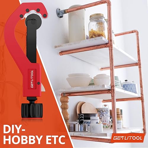 GETLITOOL Pipe Cutter 14-63mm With Deburring Tool - For Copper, Steel, Brass Pipes