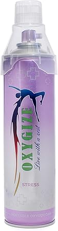 Oxygize Oxygen canister in flavour Stress for breathlessness,stress relief,sinus and Energy (10 LITRE, 250 BREATHS)