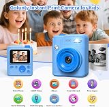 Gofunly Kids Camera Instant Print 2.0-Inch 32GB Card 5 Rolls Paper 3-12 view 2