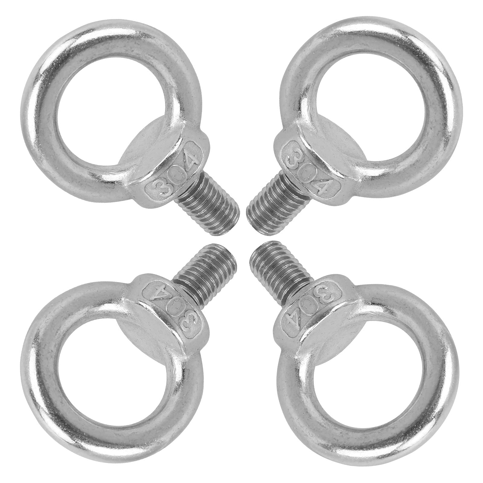VGEBY Lifting Ring Eye Bolt, 4Pcs Stainless Steel Lifting Ring Eye Heavy Duty Machinery Shoulder Lifting Eye Bolt(M12) Boating Boating Water Sports
