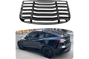 WildWell Rear Window Louver for 2020-2024 Tesla Model Y Window Louvers Windshield Sun Shade Cover Vent Sporty Style Glossy Black
