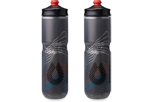 HydraPak Polar Surge Insulated Bike Water Bottle 2-Pack (20oz or 24oz) - High Flow, Fits Most Bike Cages, For Cycling & Sports