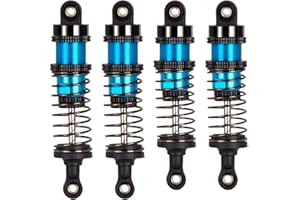 RcThjia Oiled Shocks Upgraded 66mm/72mm Aluminum Oil Shock Absorber Set for 1/12 1/14 1/16 RC Cars - Compatible with WLtoys 144001, 124019, MJX 16208, HBX & More
