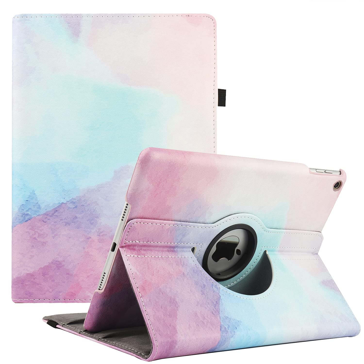 New Rotating Case for iPad 10.2" 9th / 8th / 7th Generation - 360 Degree Rotating Stand Protective Cover with Auto Sleep Wake for iPad 10.2 inch 2021/2020 / 2019 (Colored marble)