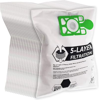 Spares2go Cloth Hoover Bags for Numatic Henry Hetty Vacuum Cleaners (Pack of 20)
