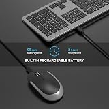 Seenda Wireless Keyboard and Mouse SK38-3 Ultra Slim USB UK Layout Black Gray view 2