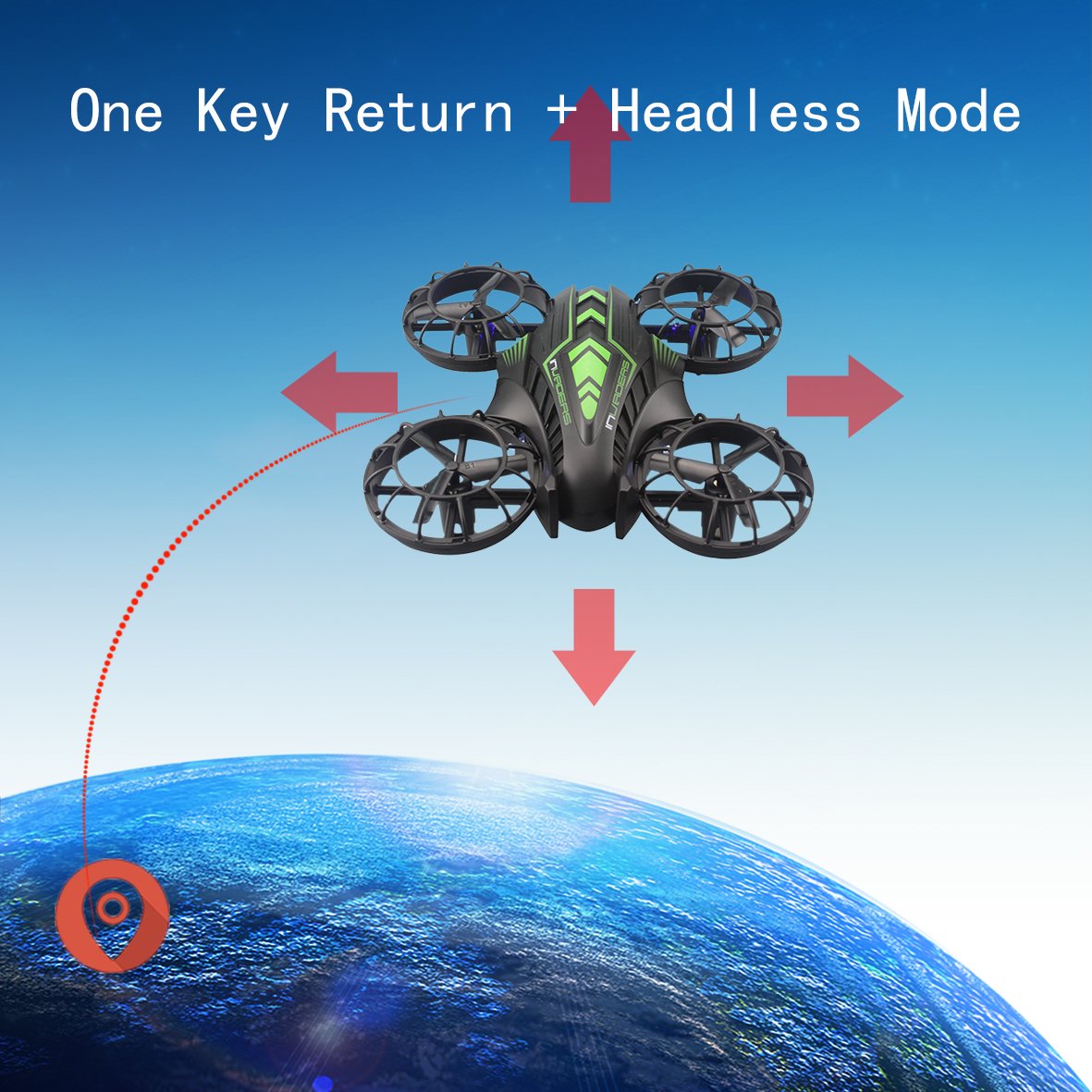 Fistone RC Drone WIFI FPV Quad-rotor 2.4G 4-Axis Gyro Altitude Hold Helicopters Portable Aircraft 3D Flip Remote Control UFO Exploration multirotors HD Camera Electronic Hobby Toys(Green)