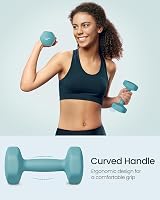 SONGMICS Set of 6 Dumbbells with Storage Stand 1/2/3 kg Pink Aqua Blue SYL612MK view 3