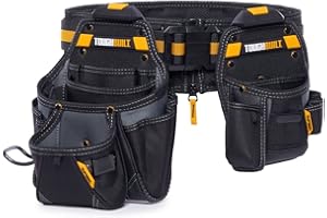 ToughBuilt ClipTech Series – 3-Piece Handyman Tool Belt Set, Modular ClipTech™ System with 2 Rugged Pouches & Heavy-Duty Padded Belt, 1680D Reinforced Construction (TB-CT-111-CP)