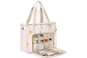 Peirich Embroidery Kits Storage Bag, Portable Craft Carry Case, Sewing Kits Embroidery Supplies Storage Bag and Embroidery Project Carrying Bag (Bag Only) for Beginner, Adults