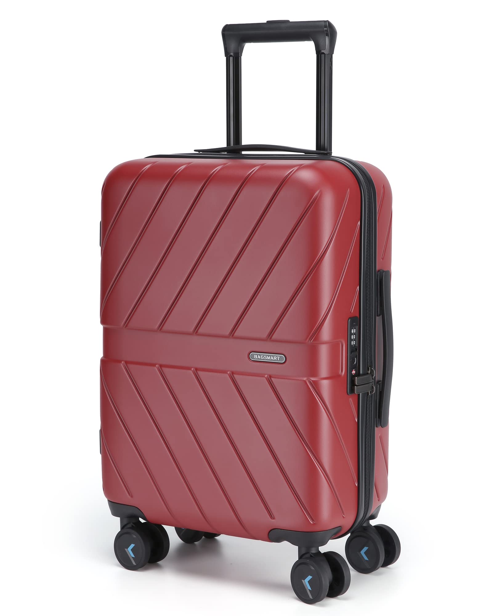 Carry On Luggage Airline Approved, 1OO% PC Lightweight Carry On Hardside Suitcase, 20 Inch Hard Shell Luggage with Spinner Wheels, Waterproof Rolling Suitcase for Men and Women, Red