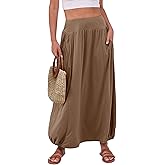 ANRABESS Women's Maxi Skirt Summer Trendy High Waisted Boho Flowy Long Skirts 2026 Spring Fashion Beach Vacation Clothes