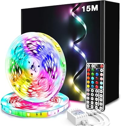 phopollo 44 Keys Remote LED Strip Light 24V 7.5m x2 RGB 5050 with CE