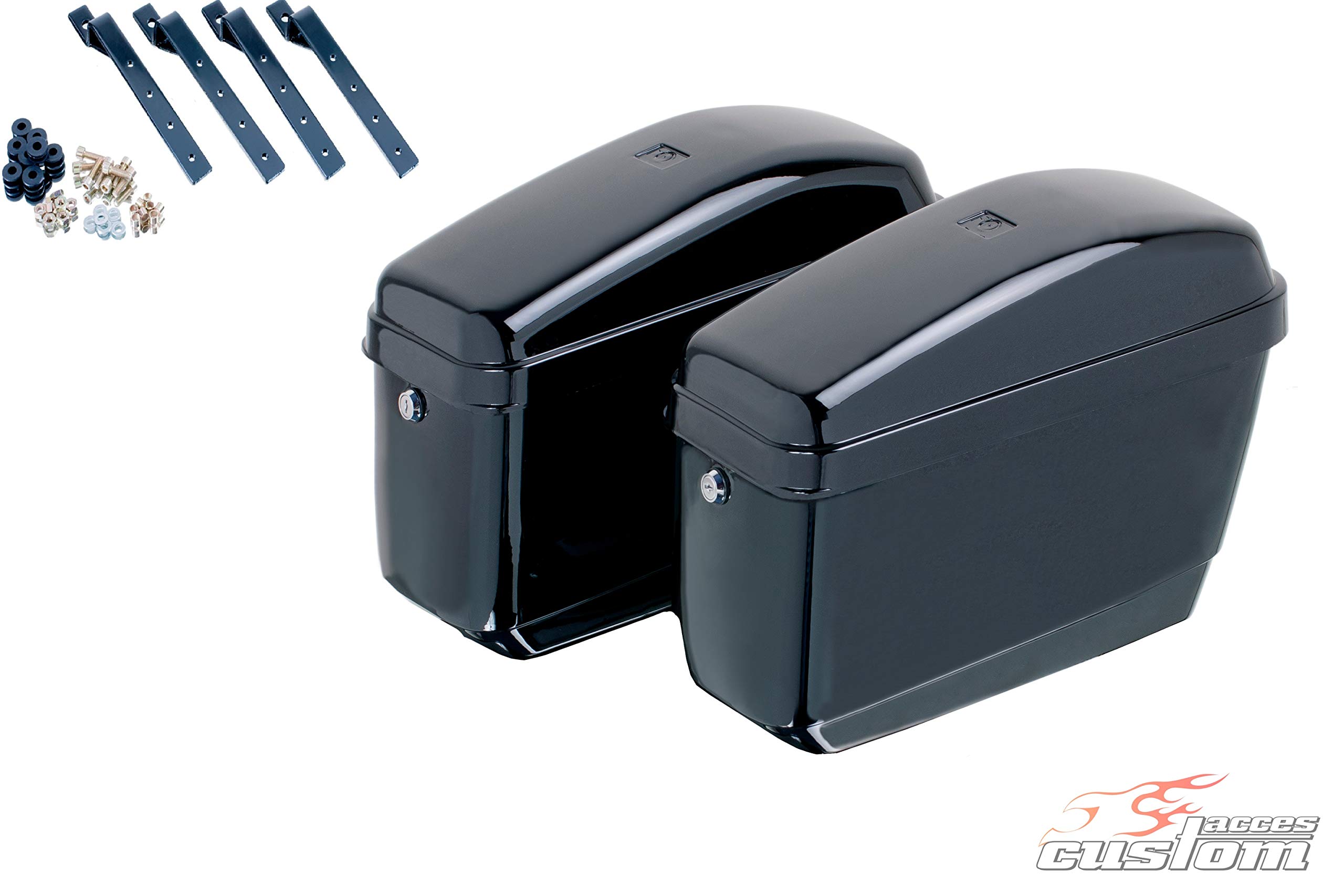 CustomaccesHard Saddlebags Easy (Pair) 12L. + Mounting Kit Hyosung GV650 AQUILA (GV-650) '05-'11