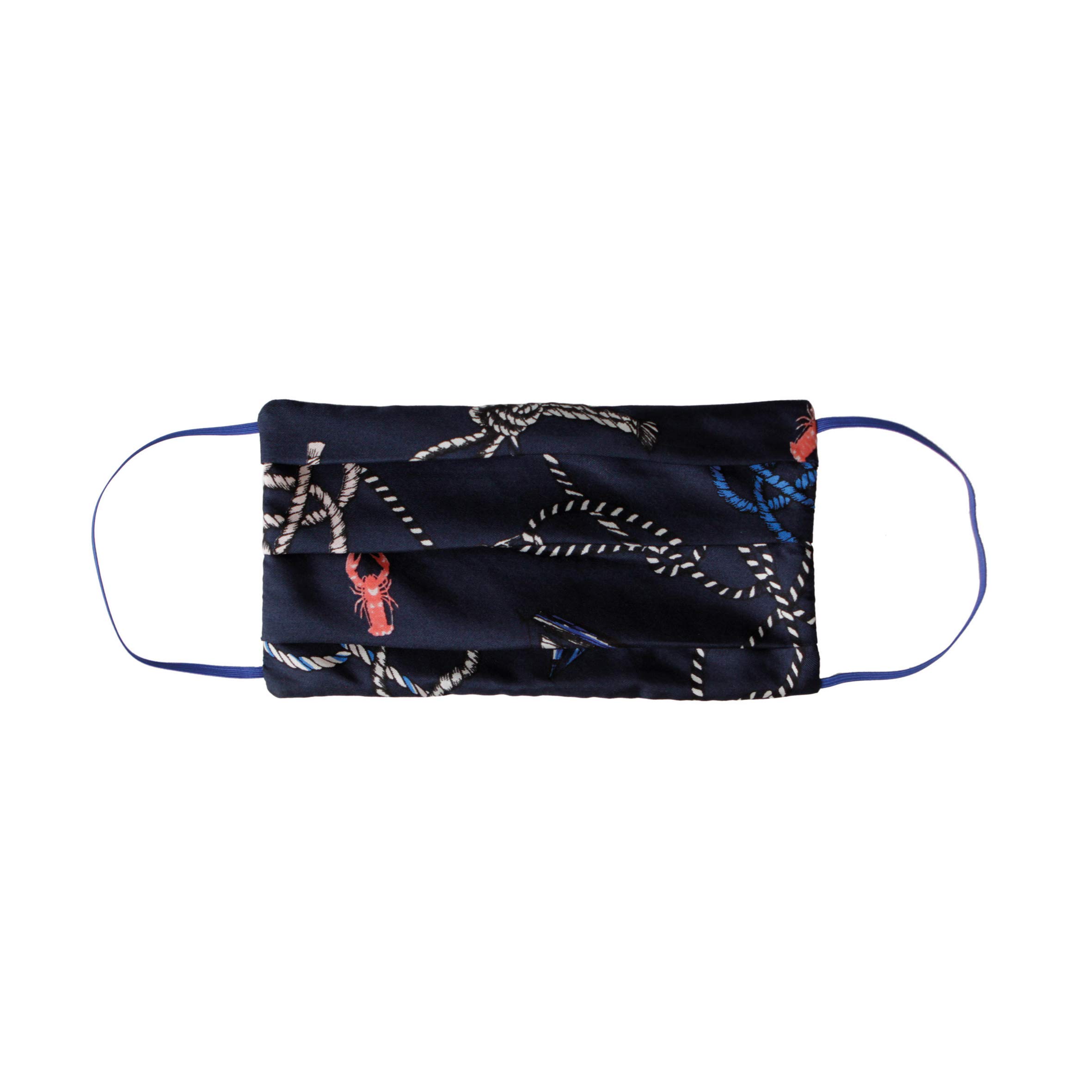 Codello Women's Mund Nasen Face Mouth Nose Mask with Silk Cord Motifs, Blue, One Size