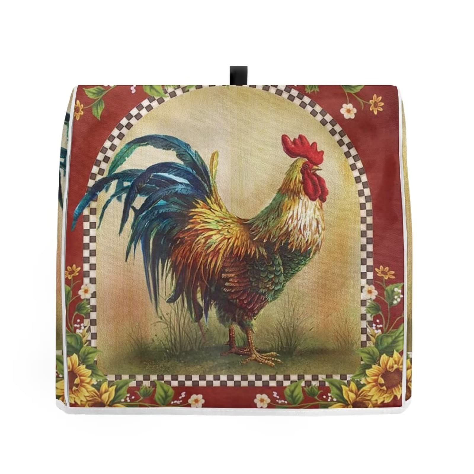 Kitchen Aid Mixer Cover, Sunflower Rooster Print Kitchen Stand Mixer Dust Cover with Handle, Kitchen Aid Covers for Stand Mixer or Coffee Maker With Pocket, Kitchen Aid Mixer Assecories