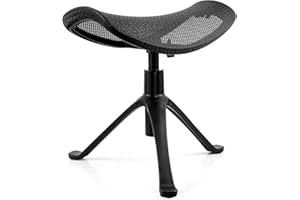 Lilithye Footrest for Desk Adjustable Height 2-in-1 Function Rotatable Ergonomic Under Desk Footrest Ottoman Stool Rolling Leg Rest for Home Office (Black)