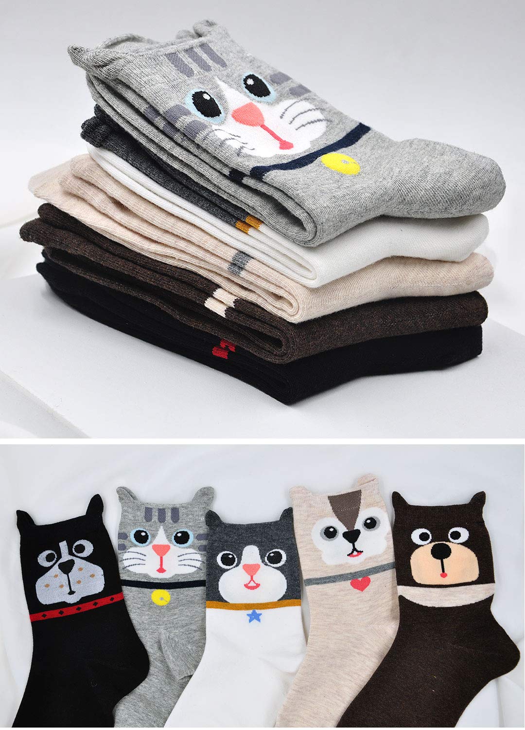 Womens Girls Animal Socks Cute Cartoon Socks Casual Cotton Novelty Crew Socks Gift Socks