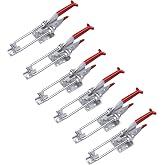 SKYCK 6-Pack 2000lbs Capacity Heavy Duty Toggle Clamp,Adjustable U Bolt Self-Lock Latch for Tire Carrier,Toggle Latch Lock for Sliding Door,40431 Pull Cam Jigs for Barn Door Jamb,Tool Box,Smoker Clamp