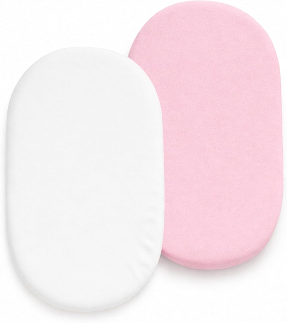 Dudu N Girlie Jersey Cotton Travel Cot Fitted Sheets 65x95 2-Pack White