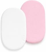 Dudu N Girlie Jersey Cotton Travel Cot Fitted Sheets 65x95 2-Pack White