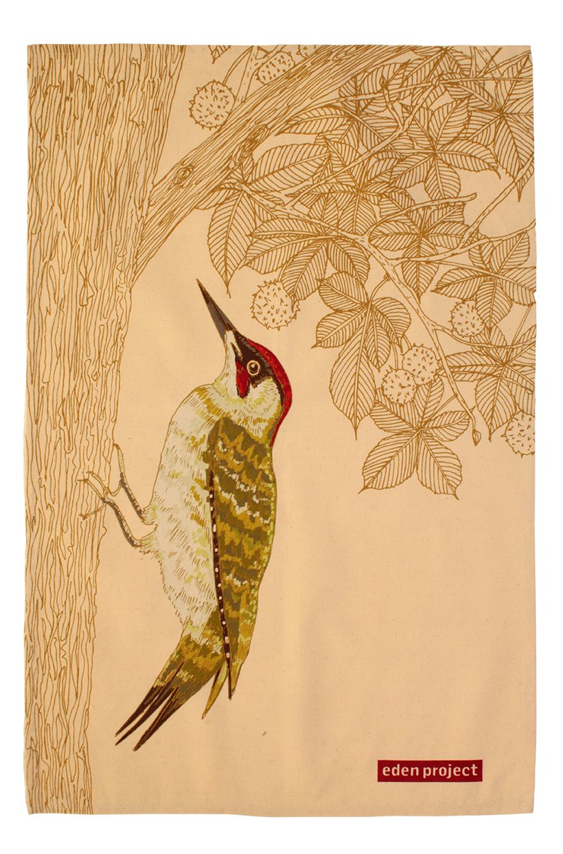 Eden Project Woodpecker Cotton Tea Towel