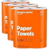 Amazon Basics 2-Ply Flex-Sheets Paper Towels, 6 Rolls = 20 Regular Rolls, 150 Sheets per Roll, Everyday Value