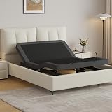 Vipbear Queen Size Adjustable Bed Frame, Adjustable Bed Base with Wireless Remote, Adjustable Leg Height,Separate Head/Foot Lift, 0 Gravity/Anti-Snore, Easy Assembly, Sturdy Metal, Smart Bed Frame