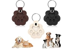 Wilupry Dog Cat Hair Collector Keychain, Leather Paw Shaped Pet fur Keepsake, Memorial Storage Key Chain Gift