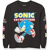SEGA Boys Sonic The Hedgehog Long Sleeve Tee - Sonic, Tails, Knuckles - Sega
