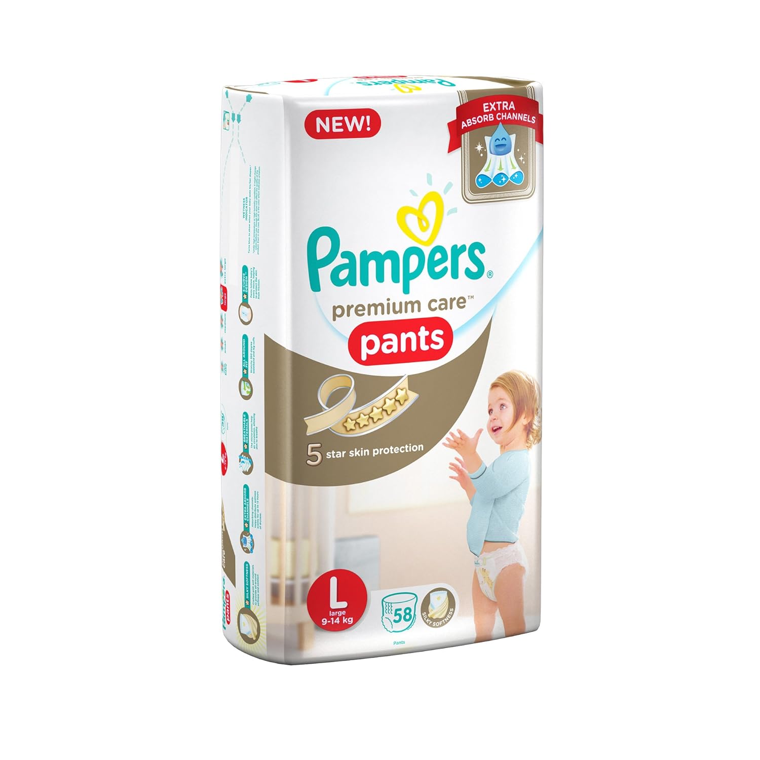 pampers premium care pants large 58