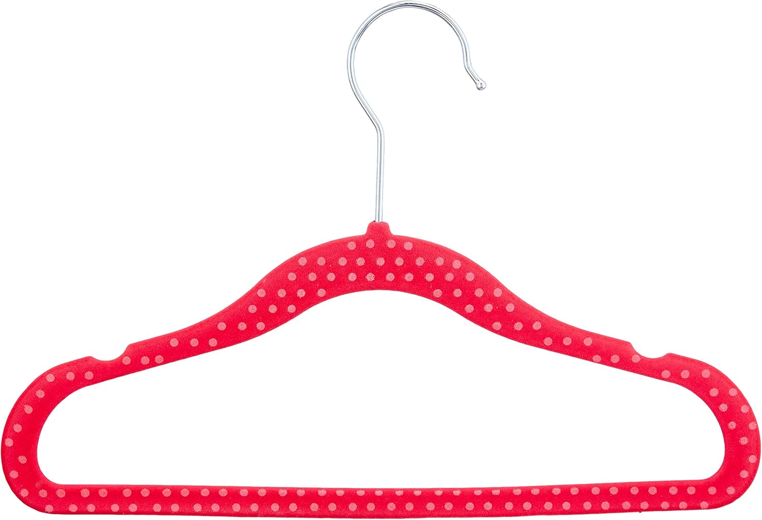 AmazonBasics Kids Velvet Non-Slip Clothes Hangers, Pink Polka Dot - Pack of 30