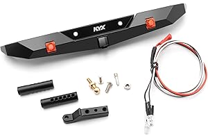 KYX Racing Alloy Rear Bumper w/LED Lights Upgrades Parts Accessories for 1/10 RC Crawler Car Axial SCX10 III AXI03007 SCX10.3