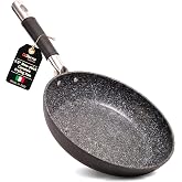 DaTerra Cucina - Ceramic Frying Pan, Induction &amp; Oven, Made In Italy, 9.5" | Made in Italy, Induction Compatible, Oven-Safe up to 450&deg;F, PFAS-free, Ergonomic Handle, Easy Cleanup, Even Heating